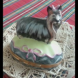 Limoges Hand Painted Yorkie Box